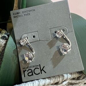 Nordstrom Silver Stud cubic zirconia  nickel free Earrings